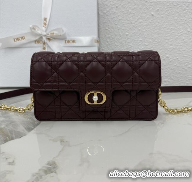 Hot Style Dior Jolie East-West Bag in Cannage Lamb Leather and Flat Cannage Calfskin S3117 Dark Burgundy 2025