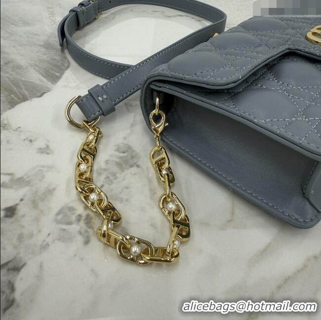New Cheap Dior Jolie East-West Bag in Cannage Lamb Leather and Flat Cannage Calfskin S3117 Dark Grey 2025