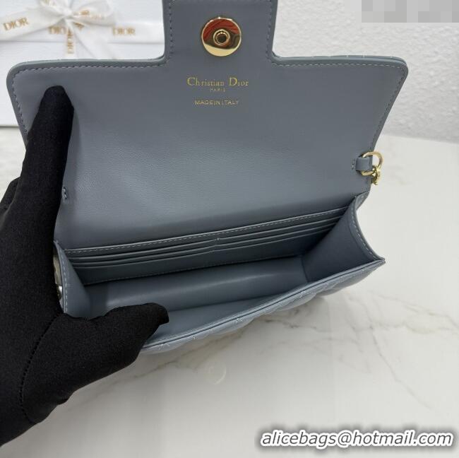 New Cheap Dior Jolie East-West Bag in Cannage Lamb Leather and Flat Cannage Calfskin S3117 Dark Grey 2025