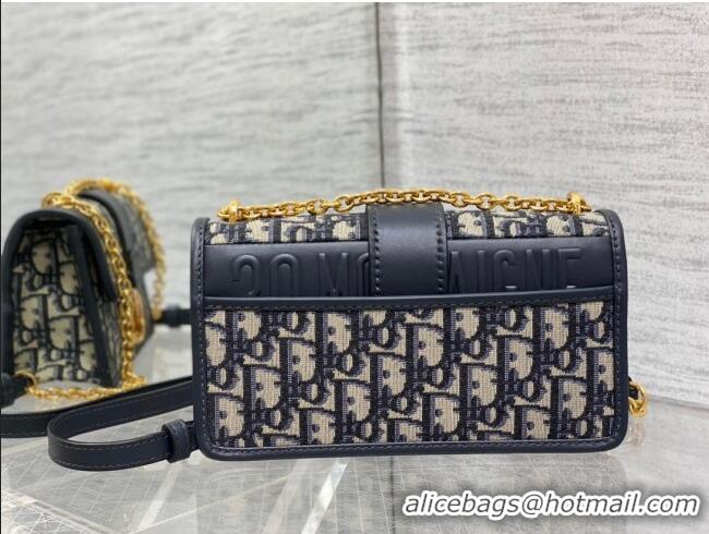 Grade Quality Dior 30 Montaigne East-West Bag with Chain in Blue Dior Oblique Jacquard M9073 2025