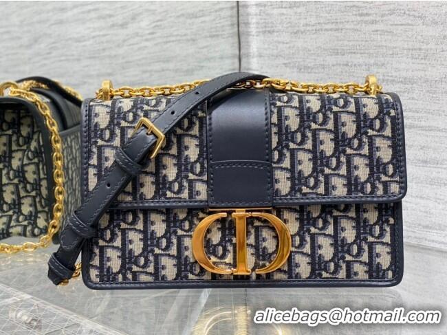Promotional Dior 30 Montaigne Chain Bag in Blue Dior Oblique Jacquard M9073 2025