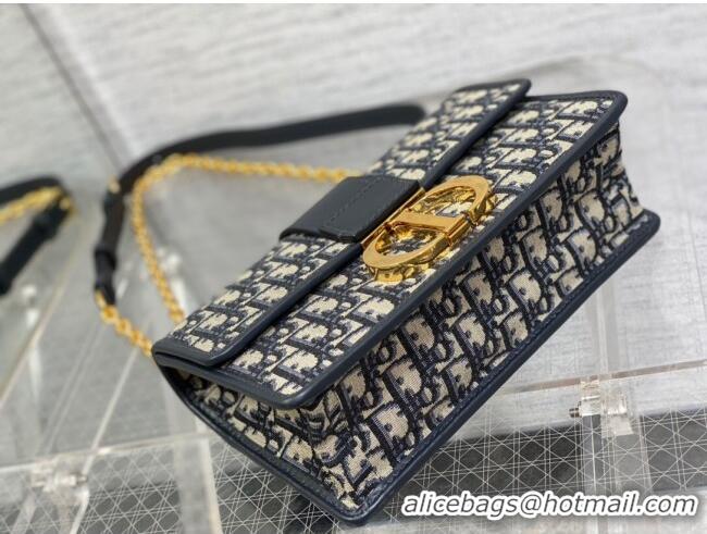 Promotional Dior 30 Montaigne Chain Bag in Blue Dior Oblique Jacquard M9073 2025