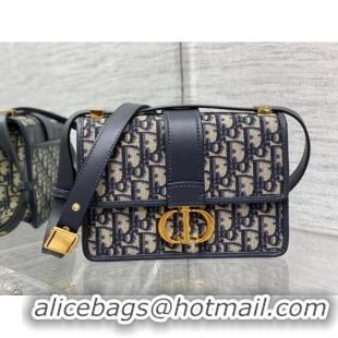 Classic Dior Small 30 Montaigne Bag in Blue Dior Oblique Jacquard M9074 2025
