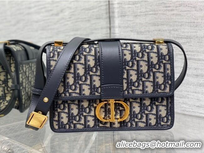 Classic Dior Small 30 Montaigne Bag in Blue Dior Oblique Jacquard M9074 2025