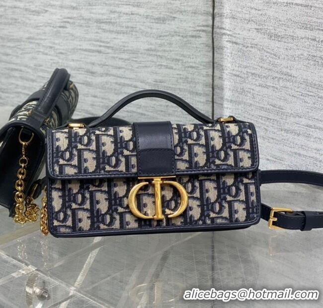 Low Cost Dior Miss Montaigne Mini Bag in Blue Dior Oblique Jacquard D0806 2025