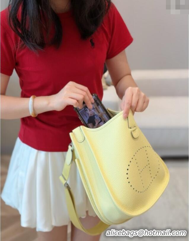 Luxury Discount Hermes Evelyne Bag 29cm in Togo Calfskin Leather HB29 Milton Yellow 2025