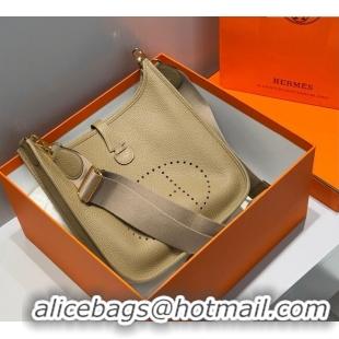 Shop Promotional Hermes Evelyne Bag 29cm in Togo Calfskin Leather HB29 Alpha Beige 2025