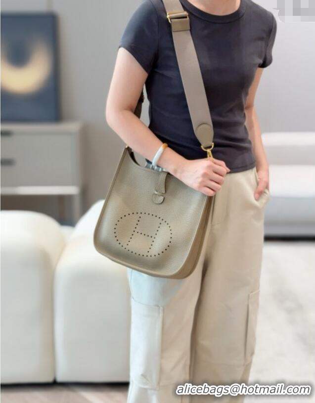 Shop Promotional Hermes Evelyne Bag 29cm in Togo Calfskin Leather HB29 Alpha Beige 2025