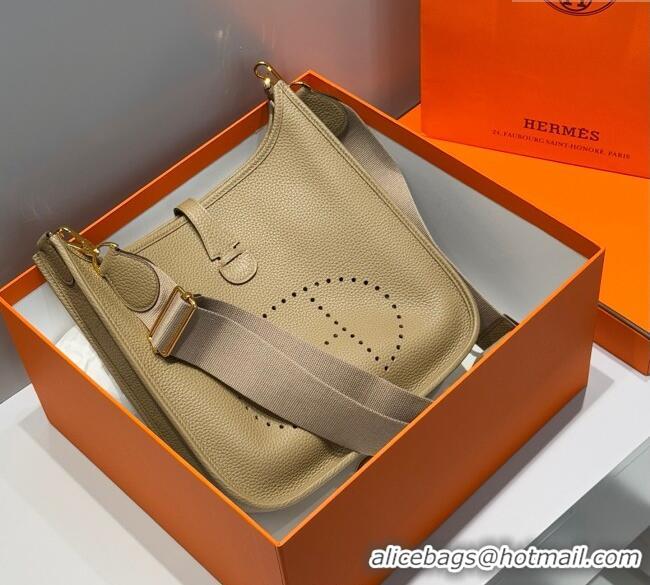 Shop Promotional Hermes Evelyne Bag 29cm in Togo Calfskin Leather HB29 Alpha Beige 2025