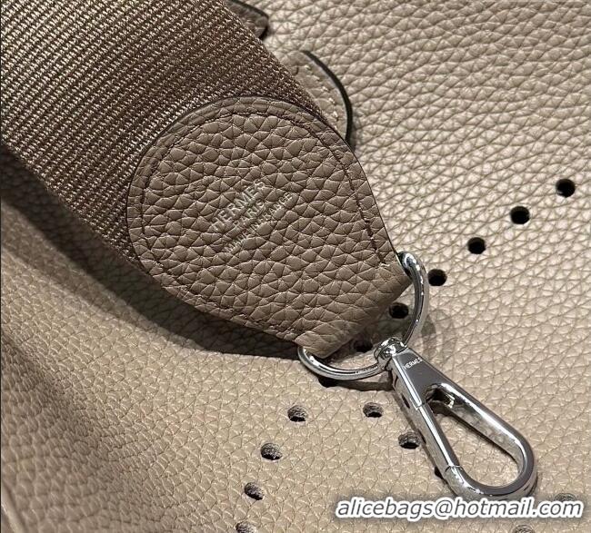 Luxury Discount Hermes Evelyne Bag 29cm in Togo Calfskin Leather HB29 Pitch Grey 2025