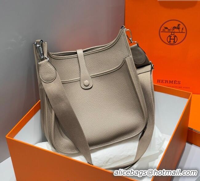 Luxury Discount Hermes Evelyne Bag 29cm in Togo Calfskin Leather HB29 Pitch Grey 2025