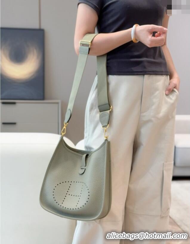 Discount Hermes Evelyne Bag 29cm in Togo Calfskin Leather HB29 Sage Green 2025