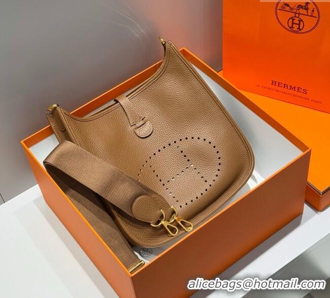 Low Cost Hermes Evelyne Bag 29cm in Togo Calfskin Leather HB29 Chestnut Brown 2025