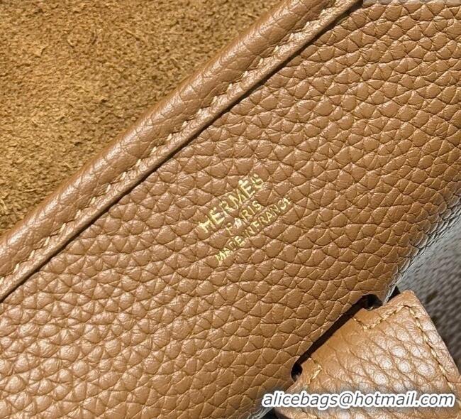 Low Cost Hermes Evelyne Bag 29cm in Togo Calfskin Leather HB29 Chestnut Brown 2025
