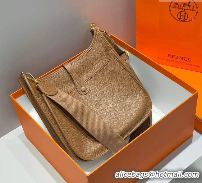 Low Cost Hermes Evelyne Bag 29cm in Togo Calfskin Leather HB29 Chestnut Brown 2025