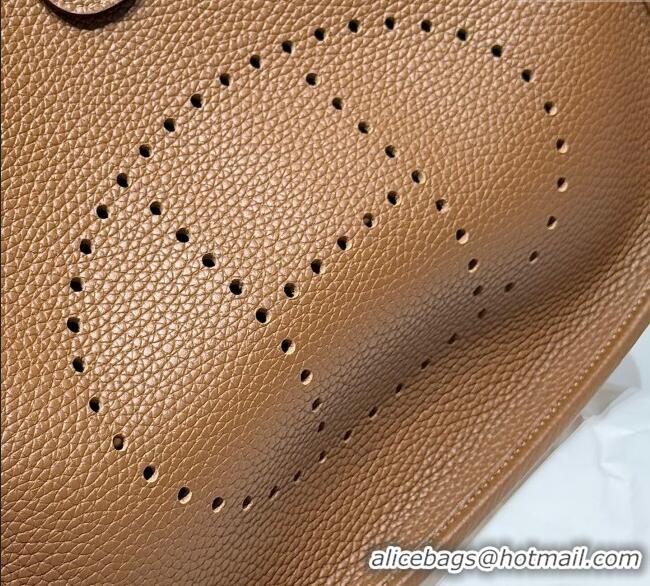 Low Cost Hermes Evelyne Bag 29cm in Togo Calfskin Leather HB29 Chestnut Brown 2025