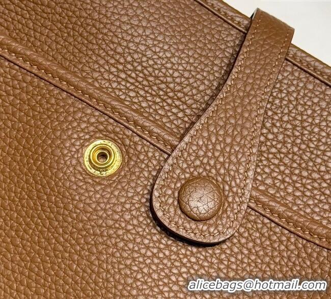 Low Cost Hermes Evelyne Bag 29cm in Togo Calfskin Leather HB29 Chestnut Brown 2025