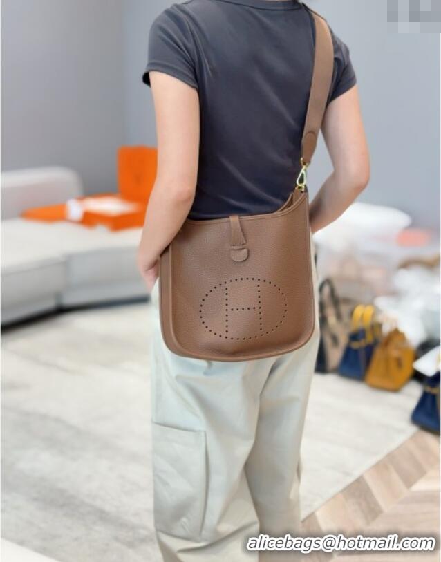 Low Cost Hermes Evelyne Bag 29cm in Togo Calfskin Leather HB29 Chestnut Brown 2025