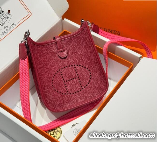 Super Quality Hermes Evelyne Mini Bag 18cm in Togo Calfskin Leather 8144 Stone Red 2025