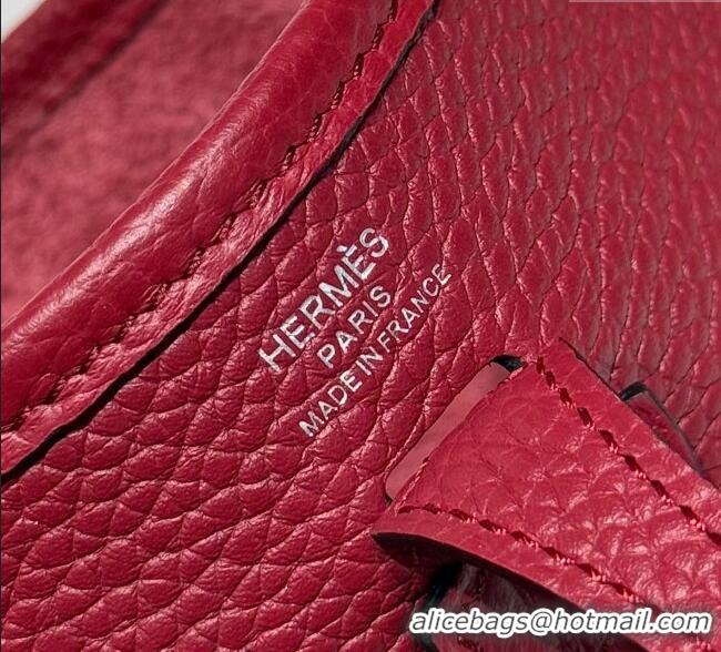Super Quality Hermes Evelyne Mini Bag 18cm in Togo Calfskin Leather 8144 Stone Red 2025