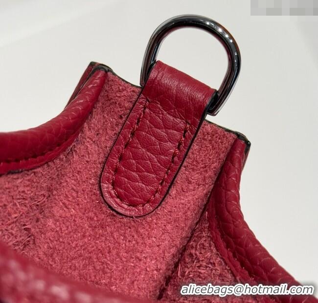 Super Quality Hermes Evelyne Mini Bag 18cm in Togo Calfskin Leather 8144 Stone Red 2025