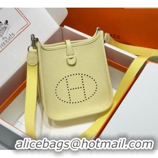 Famous Brand Hermes Evelyne Mini Bag 18cm in Togo Calfskin Leather 8144 Milton Yellow 2025