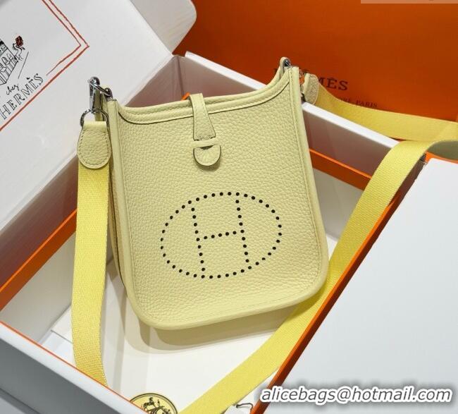 Famous Brand Hermes Evelyne Mini Bag 18cm in Togo Calfskin Leather 8144 Milton Yellow 2025
