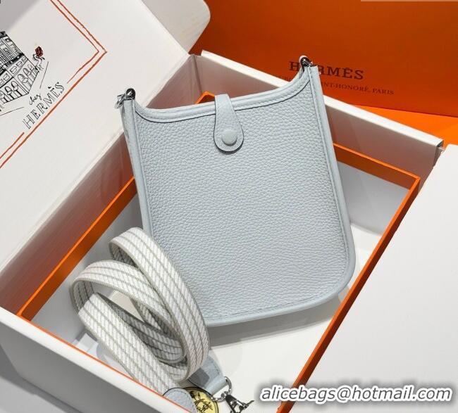 Popular Style Hermes Evelyne Mini Bag 18cm in Togo Calfskin Leather 8144 Fog Blue 2025