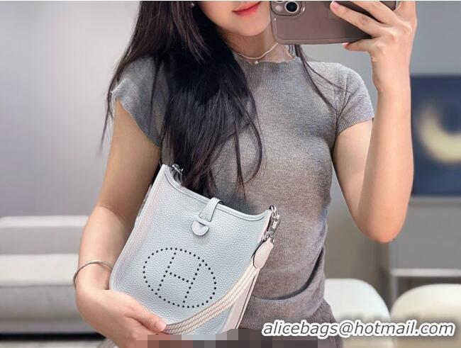 Popular Style Hermes Evelyne Mini Bag 18cm in Togo Calfskin Leather 8144 Fog Blue 2025