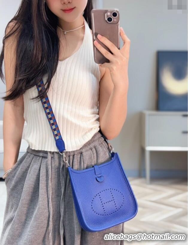 Well Crafted Hermes Evelyne Mini Bag 18cm in Togo Calfskin Leather 8144 Electric Blue 2025