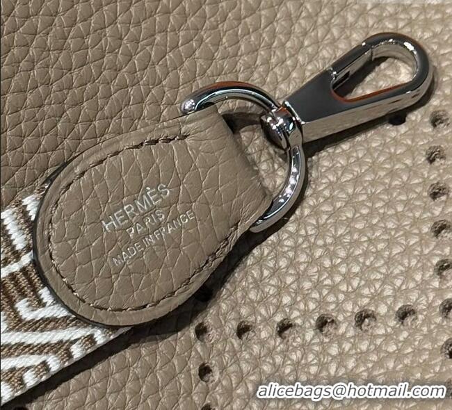 Shop Discount Hermes Evelyne Mini Bag 18cm in Togo Calfskin Leather 8144 Pitch Grey 2025