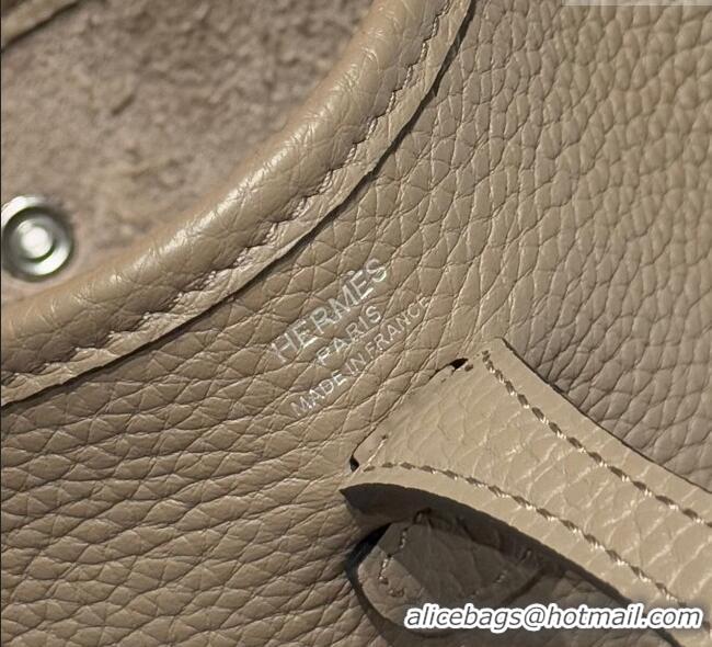 Shop Discount Hermes Evelyne Mini Bag 18cm in Togo Calfskin Leather 8144 Pitch Grey 2025
