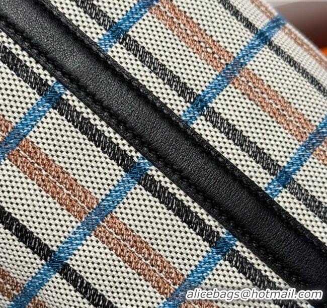 Inexpensive Hermes Picotin Lock Mini Bag 18cm in Plaid Canvas and Calfskin H9038 Black/Silver 2025 (Half Handmade)