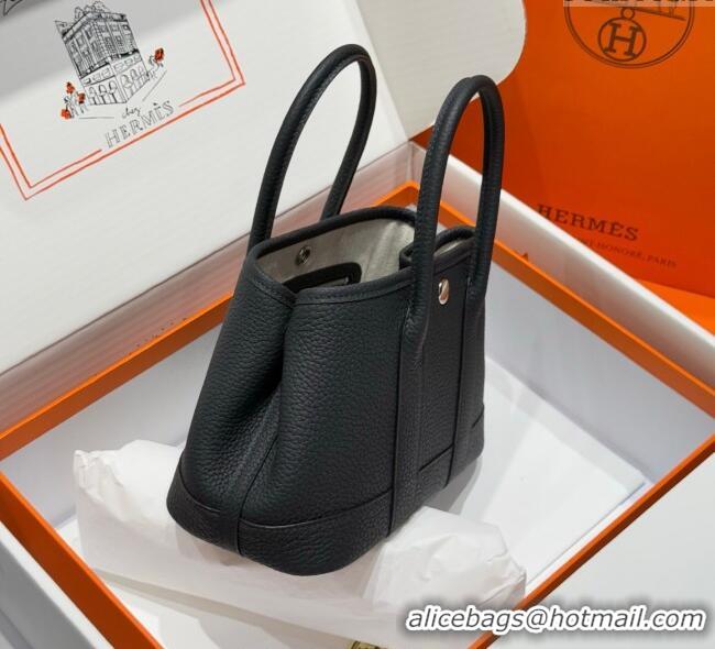 Buy Fashionable Hermes Garden Party Mini Bag 23cm in Germany Leather H9042 Black/Silver 2025