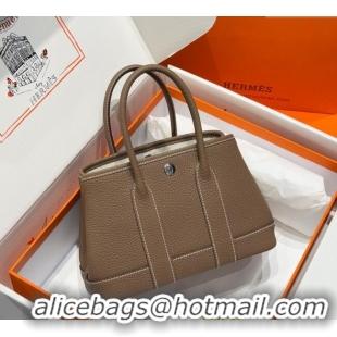 Low Cost Hermes Garden Party Mini Bag 23cm in Germany Leather H9042 Elephant Grey 2025