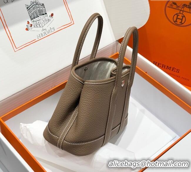 Low Cost Hermes Garden Party Mini Bag 23cm in Germany Leather H9042 Elephant Grey 2025