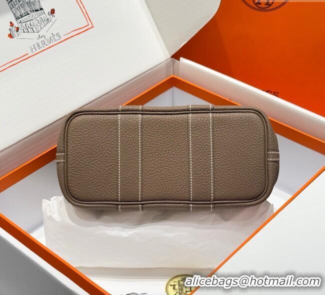 Low Cost Hermes Garden Party Mini Bag 23cm in Germany Leather H9042 Elephant Grey 2025