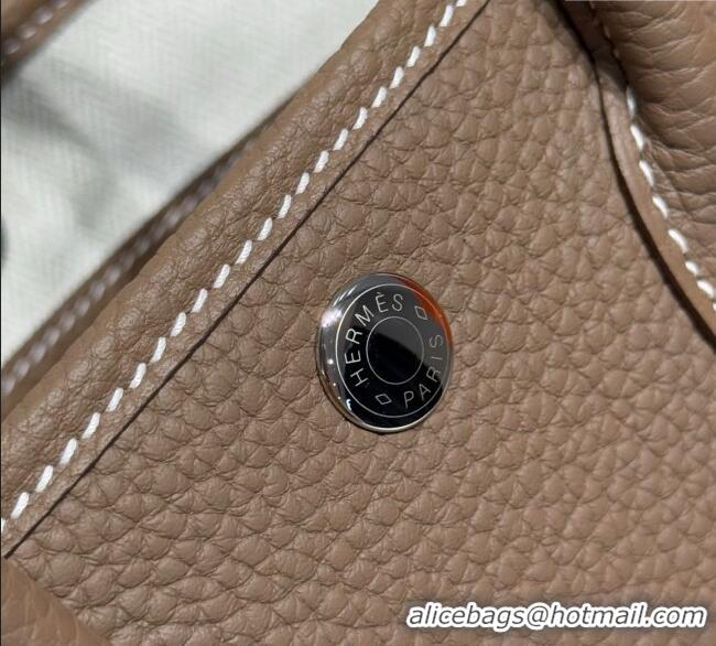 Low Cost Hermes Garden Party Mini Bag 23cm in Germany Leather H9042 Elephant Grey 2025