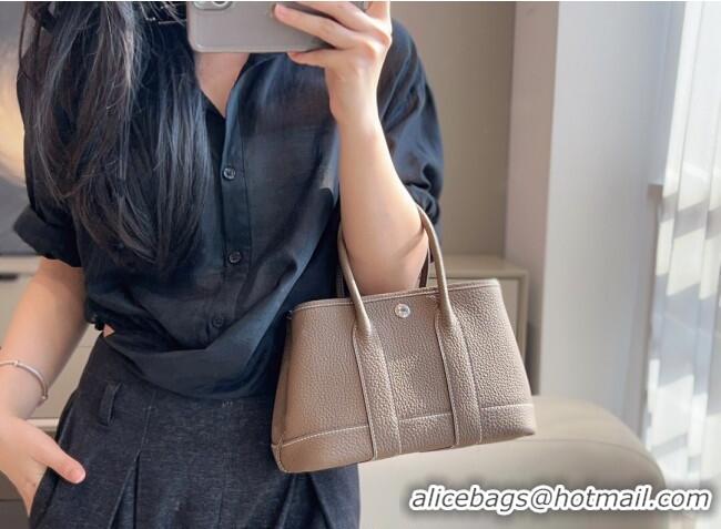 Low Cost Hermes Garden Party Mini Bag 23cm in Germany Leather H9042 Elephant Grey 2025