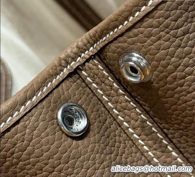 Low Cost Hermes Garden Party Mini Bag 23cm in Germany Leather H9042 Elephant Grey 2025