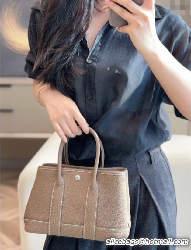 Low Cost Hermes Garden Party Mini Bag 23cm in Germany Leather H9042 Elephant Grey 2025
