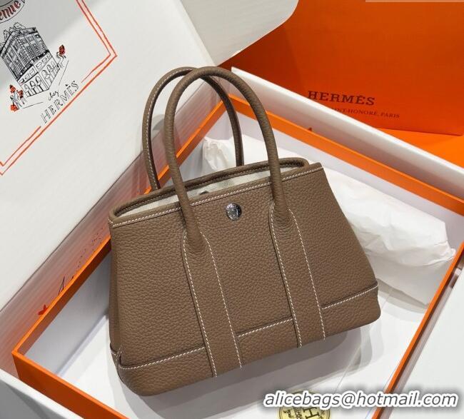 Low Cost Hermes Garden Party Mini Bag 23cm in Germany Leather H9042 Elephant Grey 2025