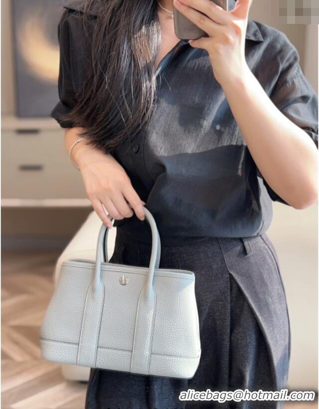 New Design Hermes Garden Party Mini Bag 23cm in Germany Leather H9042 Glacier Blue 2025