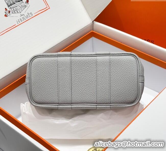 New Design Hermes Garden Party Mini Bag 23cm in Germany Leather H9042 Glacier Blue 2025