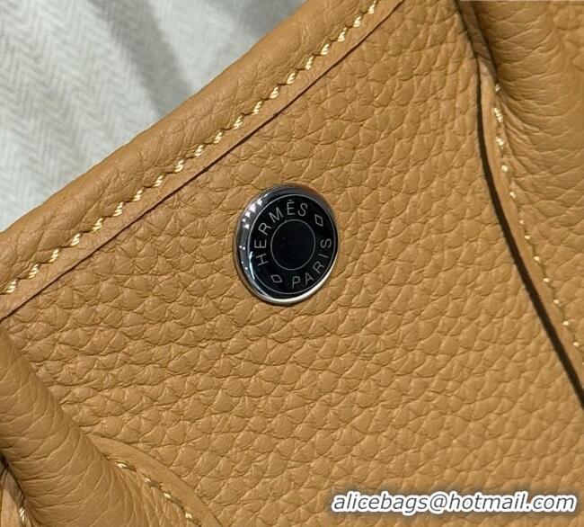 Famous Brand Hermes Garden Party Mini Bag 23cm in Germany Leather H9042 Biscuit Beige 2025