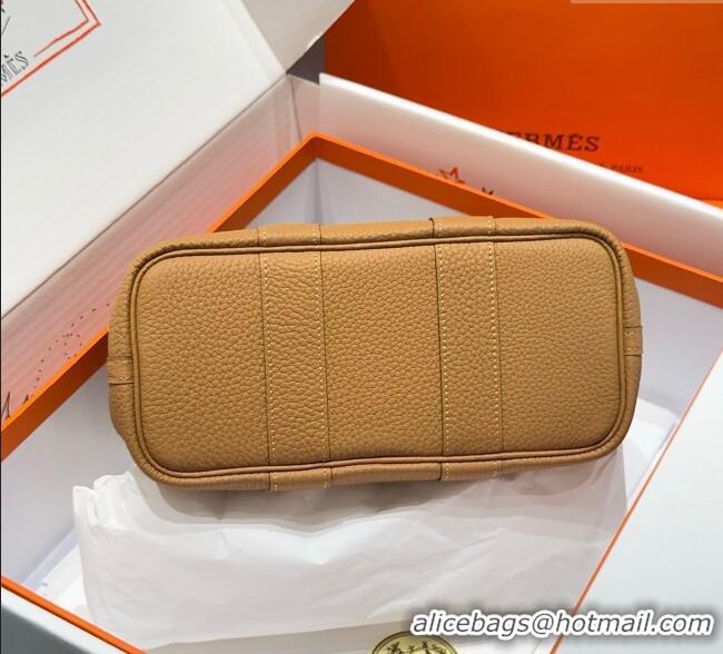 Famous Brand Hermes Garden Party Mini Bag 23cm in Germany Leather H9042 Biscuit Beige 2025