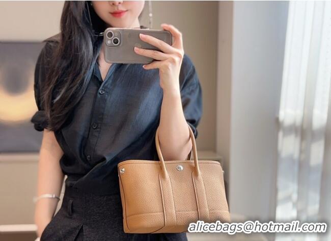Famous Brand Hermes Garden Party Mini Bag 23cm in Germany Leather H9042 Biscuit Beige 2025