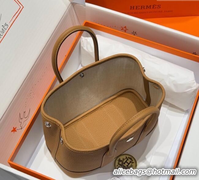Famous Brand Hermes Garden Party Mini Bag 23cm in Germany Leather H9042 Biscuit Beige 2025