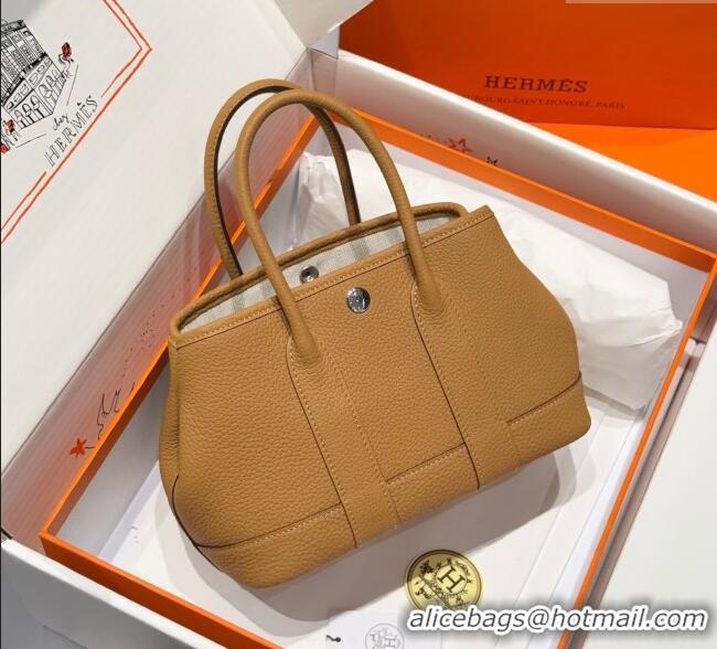 Famous Brand Hermes Garden Party Mini Bag 23cm in Germany Leather H9042 Biscuit Beige 2025