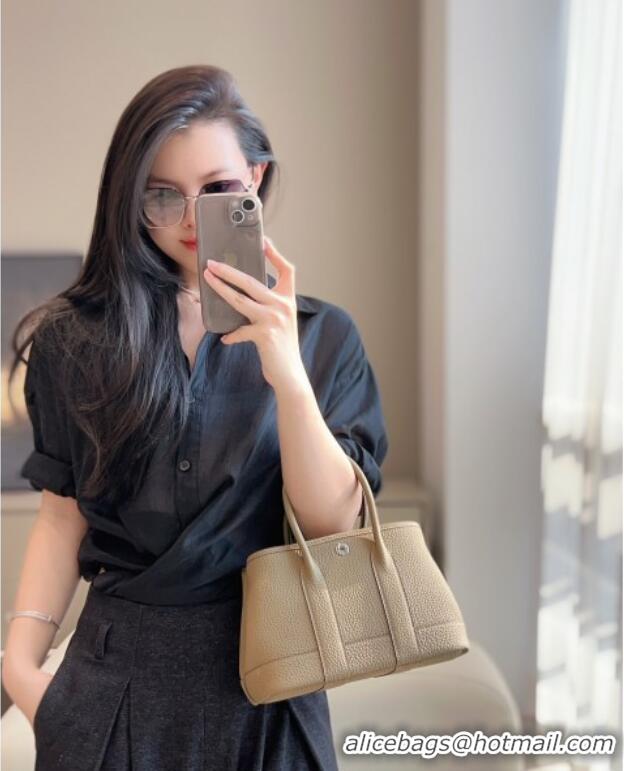 New Fashion Hermes Garden Party Mini Bag 23cm in Germany Leather H9042 Alpha Beige 2025